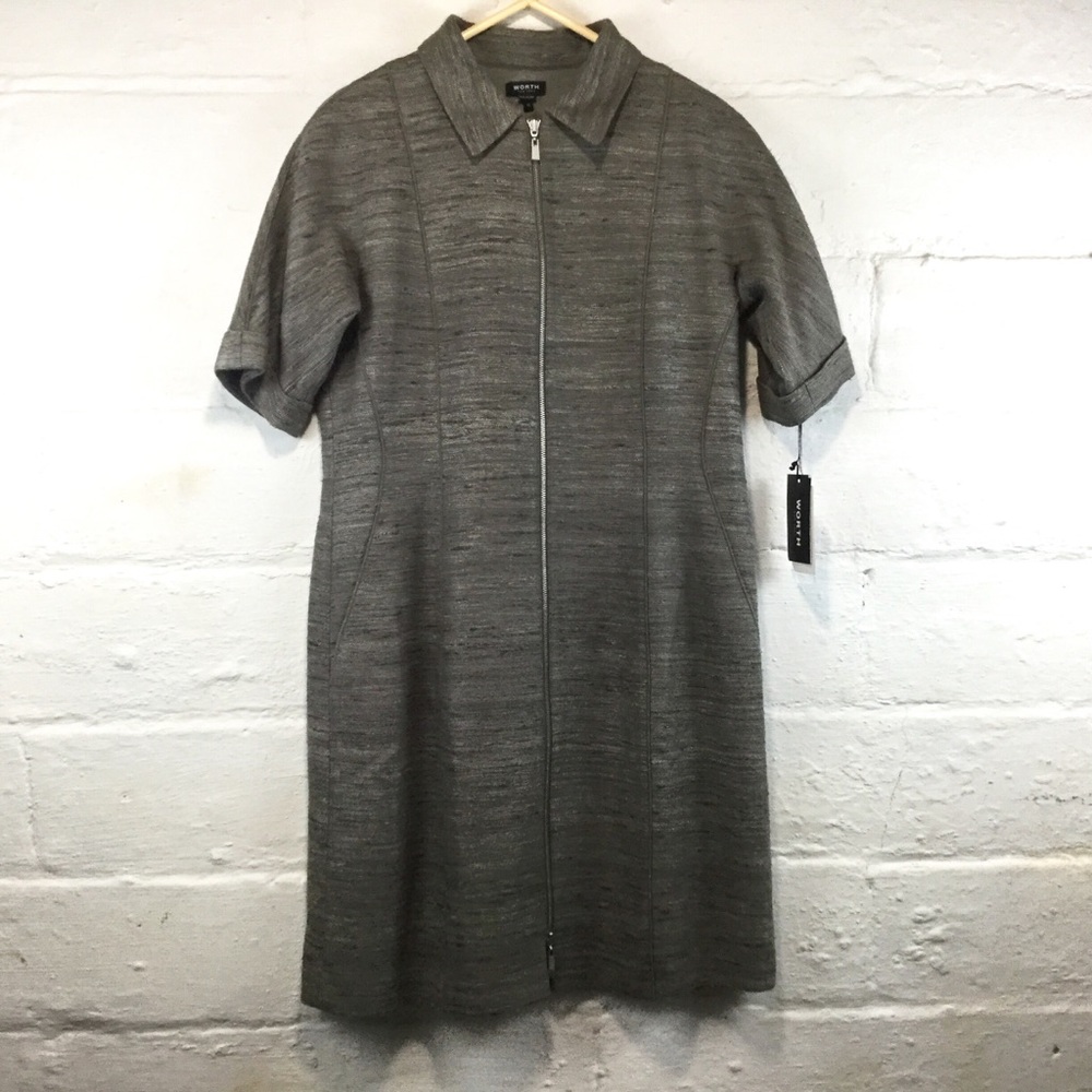 Worth New York Silk Sheath Dress Full Zip Size 12